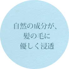 自然の成分が、髪の毛に優しく浸透。